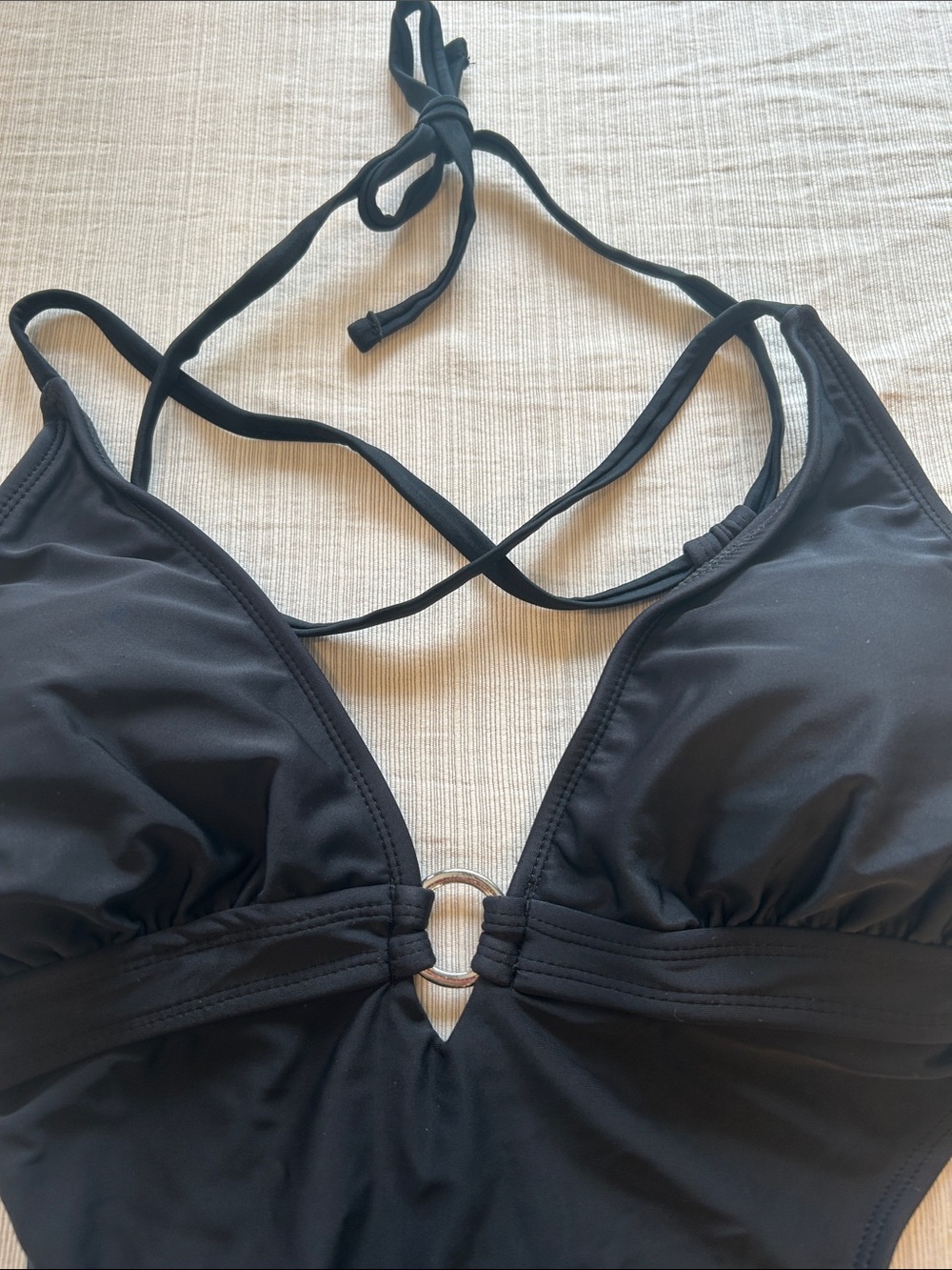 OP Black One-Piece Cutout Swimsuit monokini - Picture 2 of 5
